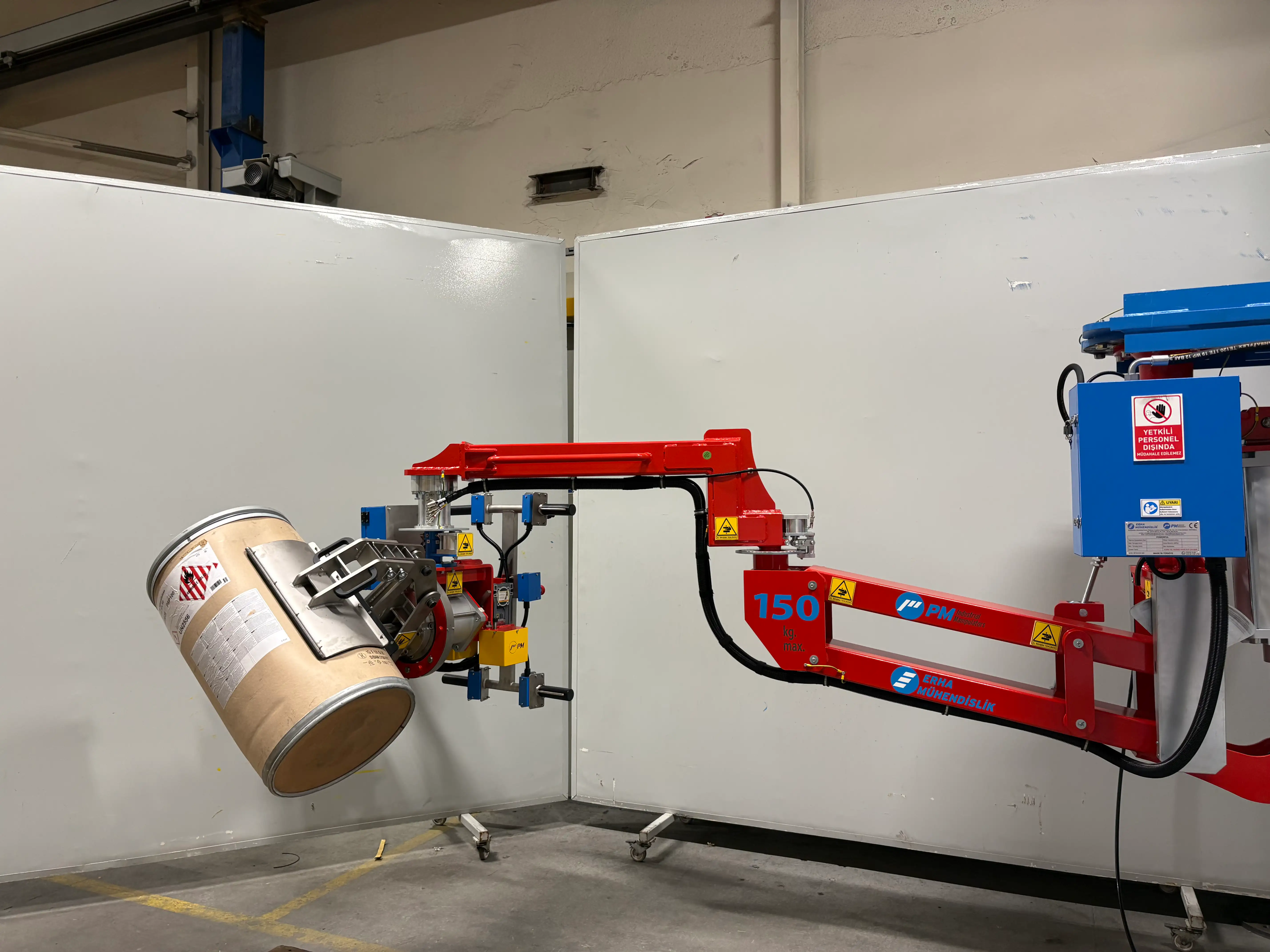Drum, Barrel and Container Handling and Emptying with PM Manipulator Solutions