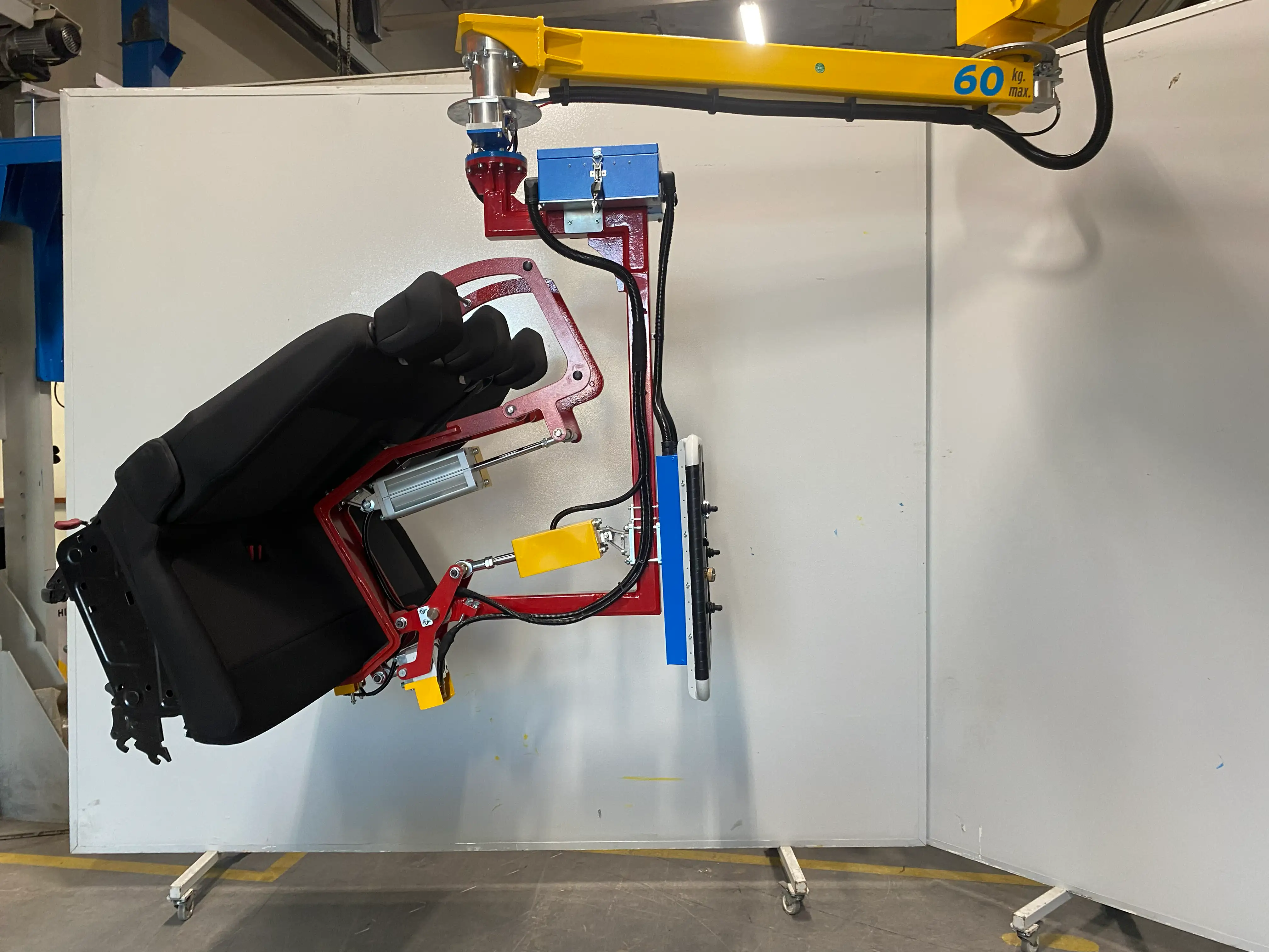 Rigid arm manipulator handling off center industrial load